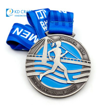 Großhandel benutzerdefinierte Metallreiten Medaille Funrun 5k Rennen Radsport Medaillons Münze Sport Antik Silber Marathon Medaillon